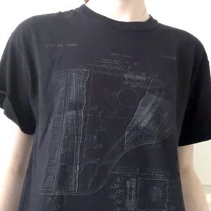Piano graphic black t-shirt